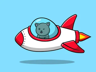 Cute Cat Riding With Rocket pet
