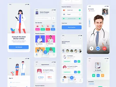 Medical - Mobile App app design doctor health health app health care healthcare medical medical app medical care medicine minimal minimalist mobile app design mobile ui ui design ux