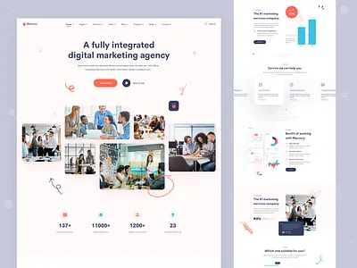 Maruncy | Marketing Agency Website Landing Page - v7 agency agency website app branding consultant devignedge digital marketing header landing landing page landingpage marketing mhmanik02 template ui ui design ux web ui webdesign website