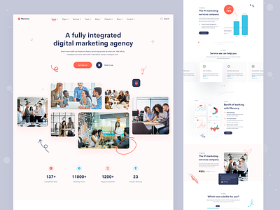 Maruncy | Marketing Agency Website Landing Page - v7 agency agency website app branding consultant devignedge digital marketing header landing landing page landingpage marketing mhmanik02 template ui ui design ux web ui webdesign website