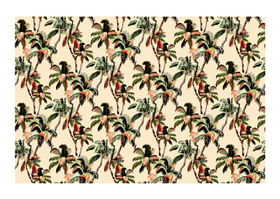 Palm pattern design exothic fashion palm pattern summer surf textile