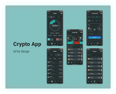 Cryto App behance color blindness cryto app figma human centered design mobile app neon color palette open to work ui designer uidesign uidesigner uiuxdesign uiuxdesigner user interface design user interface designer visual design visual designer