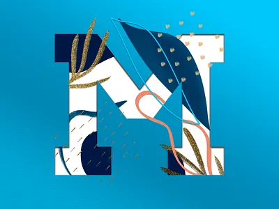 36 Days of Type 2022 - Letter M 36 days of type abstract alphabet character custom type design foliage font design illustration leaf letter lettering logo m pattern type type design typeform typemark typography