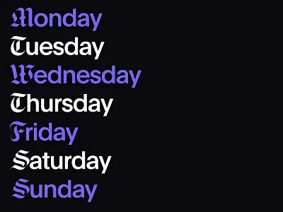 Type Pairing Explorations blackletter branding exploration fun metal modern sans serif type typography