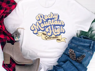 Rocky Mountain High shirt design branding creative design design graphic design illustration jpg laser engraving logo mountains png svg tshirt tshirt design typography vector