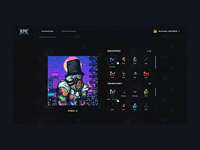 APE-X | Customization NFT accessories bitcoin blockchain customize dark game interface metamask nft play ui ux web design