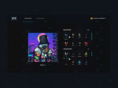 APE-X | Customization NFT accessories bitcoin blockchain customize dark game interface metamask nft play ui ux web design