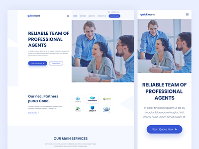 Quick Loan Web and Mob Version behance case study dailyui design figma finance illustration insurance landing page responsive design trend2022 trending ui uitrend ux web design