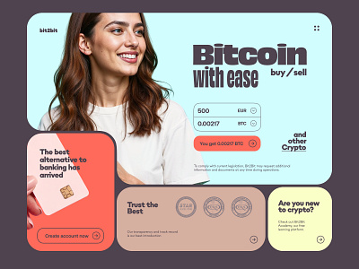 Bit2Me Exchange bitcoin blockchain btc colors crypto cryptocurrency design exchange landing landing page simple ui ux web design website