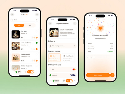 Checkout Flow - Marketplace Mobile App Concept app design checkout checkout process e commerce app marketplace app mobile app online shop online store order flow order process payment flow payment method payment process shopping shopping app shopping flow ui ux