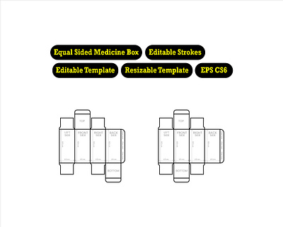 Editable Template for Product (Medicine) Box branding cardboard graphic design object