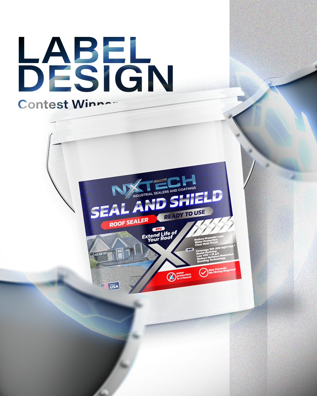 Label Design for Water Proof Paint america branding design graphic design label design packaging waterproof