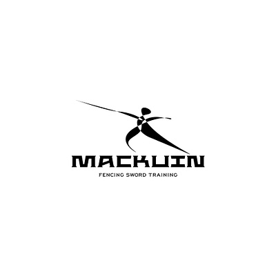 mackuin abstract artistic design fighting figure illustration logo sword training vector