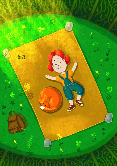 Folktale week 2021 - Dream bookillustration characterdesign childrenillustration digitalart fairytale folk folktale folktaleweek folktaleweek2021 forest fox girl illustration magicforest procreate summer tale