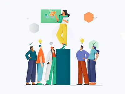 Authority and clients. authority branding characters client color figures graphic design human illustration inspiration online people persons project students teaching trending ui