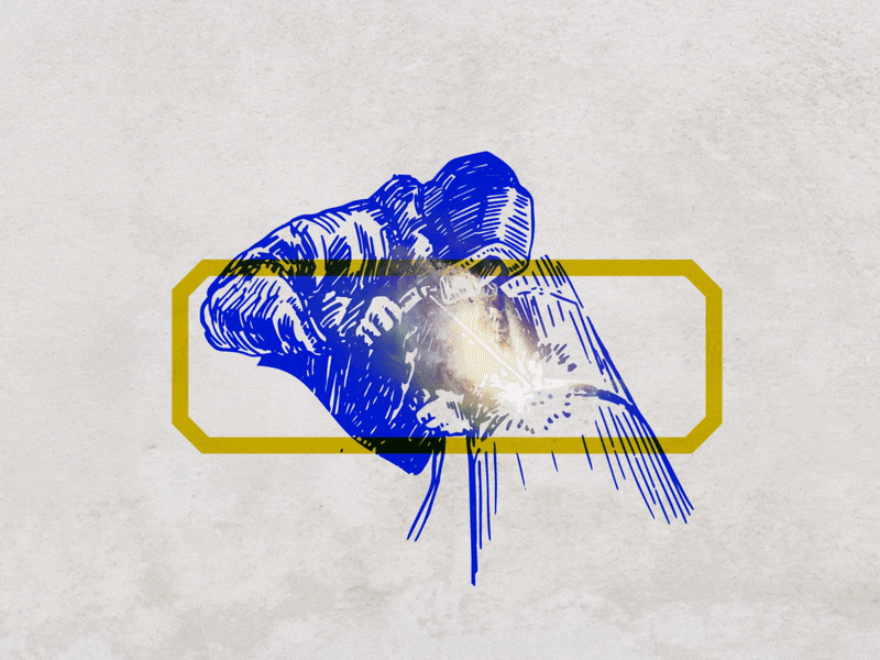 Welder animation brand brand design brand identity branding design dribbble fire flames gif graphic design illustration logo machining motion graphics sparks vector welder welding