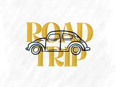 Road Trip buggy car design drawing drive illustration lockup retro roadtrip travel typography vector