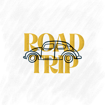 Road Trip buggy car design drawing drive illustration lockup retro roadtrip travel typography vector