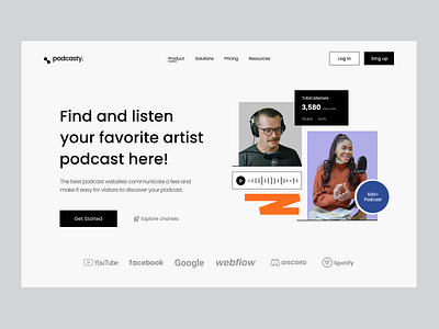 Podcast Hero Section figma motion graphics ui ux web