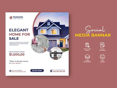 Real Estate Social Media Post Design instagram post real estate social bannar real estate social media poster real estate template social bannar twitter post
