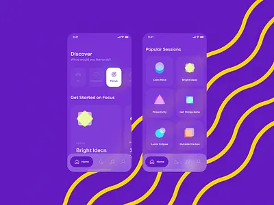 Focus & Meditation App app carmen sans focus ios meditate meditation minimal music sleep sounds ui ux