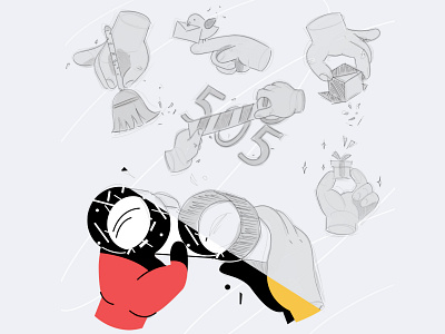 Sketch Set of illustration "Hand" vector illustration