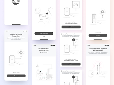 HomePass new illustrations alexa app google assistant illustration mobile onboarding ui ux voice