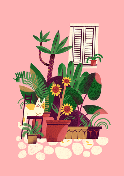 Plaka athens cat illustration colourful cute illustration illu illustration plaka summer travel illustration