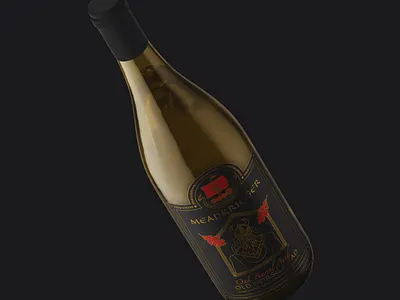 MeadKrieger Oak Barrel Aged Mead Label branding design illustration logo