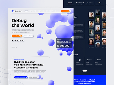 Website & Branding for Cardashift blockchain branding dark mode design figma landing neumorphism ui webdesign