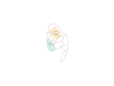 Color and Woman animation design logo