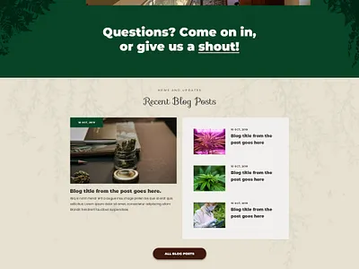 Cannabis Cottage Homepage Design branding design homepage illustration landing page layout logo ui ux website