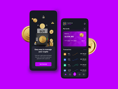 Cryptocurrency Wallet App app design e commerce app design ui ux