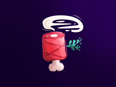 F is for... Feast bone brand branding cow design f feast food good illustration logo mark meat red smoke steam typography vector