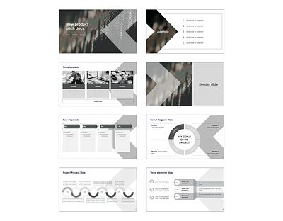 Lean Grayscale New Product Pitch Deck Template horizontal powerpoint template pitch deck powerpoint presentation presentation template slides template