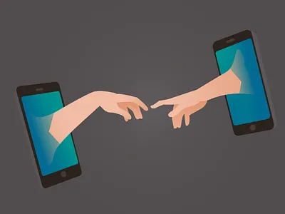 Love alexion distance hands illustration iphone love screen smartphone vector