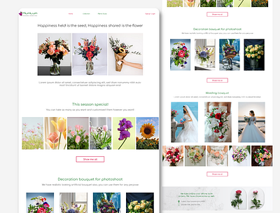 MunLun - Customized Bouquet Shop - Website bouquet bouquet shop branding clean website elegant floral website flower flower website simple website ui ui ux website