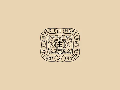 Jennifer Eli Indreland animal badge branding design graphic design japanese lettering logo medeival rabbit vintage woodblock