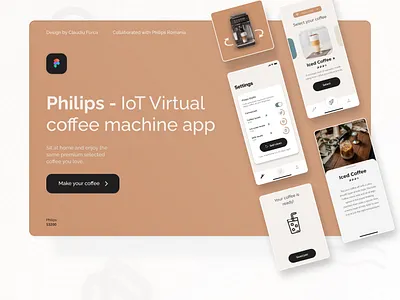 IoT Coffee Machine App | Philips app clean coffee design figma layout mobile modern product product design prototype simple ui ui design ux visual wireframe