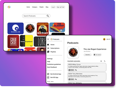 Google Podcast Concept adobe appdesign behance concept dailyui dribbblers figma google inspiration interface podcast portfolio ui uidesign userexperience userinterface webdesign