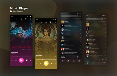 Music Player Application app design ui ux