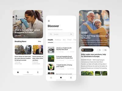 Breaking News Articles and News Reading App 3d app app design app redesign app ui design blog blog app design graphic design ios mobile app mobile ui news news app news app ui newsfeed ui uiux user interface ux