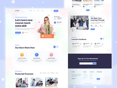 E-Learning Platform Landing Page e learning e learning management system education interface landing page learning learning platform learning website online class ui uiux design ux web design