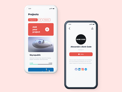 App for startup - "Rise" app design mobile startup ui ux