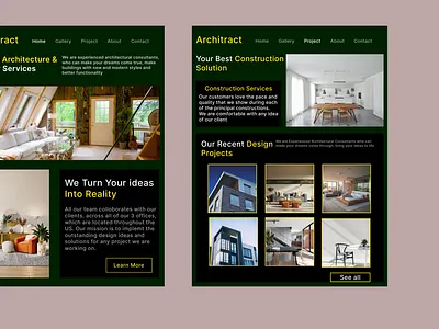 Architract - Architecture & Interior Services app design illustration typography ui ux