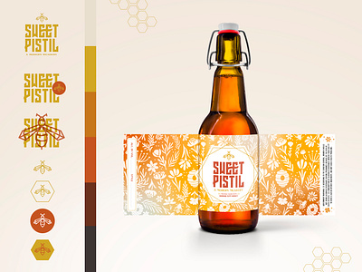 Sweet Pistil Mead Branding bee branding design flowers gradient honey illustration logo mead meadery sweet typography