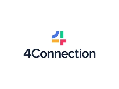 4Connection 4 4connection connect geometric logo number symbol visual identity