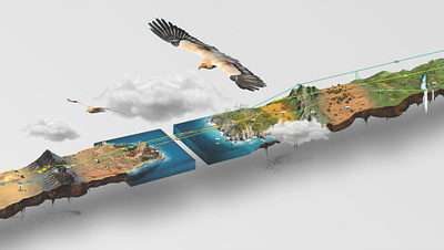 WWF's : The journey of the Egyptian Vulture 3d design illustration infographic interactive nature ui wwf