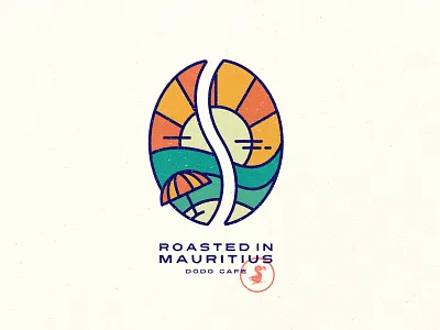 Roasted in Mauritius beach cafe caffeine coffee coffee bean coffee lover coffee roast digital art handdrawn illustration island island life island lover line art mauritius nft ocean tropical zimbo