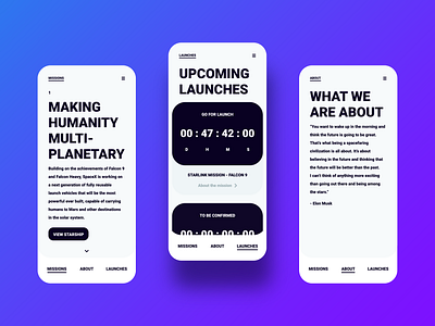 SpaceX App1 app branding dark design illustration infographic light mode space typography ui ux vector